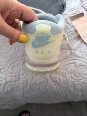 Nike Air Jordan Retro Heel Sneakers in Pastel Blue & Cream